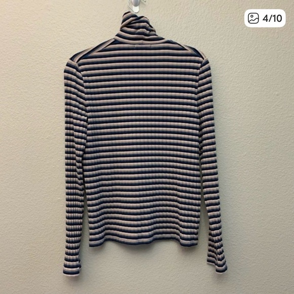 MADEWELL Ribbed Turtleneck Top in Stripe Size XL - Picture 4 of 10